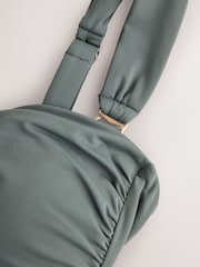 Khaki Green U Trim Gathered Bandeau Tummy Control Swimsuit - Image 8 of 9