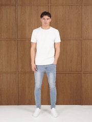 Açıq Mavi - CAPO Capo Slim Fit Denim Jeans - 7şəkildən 6 şəkil