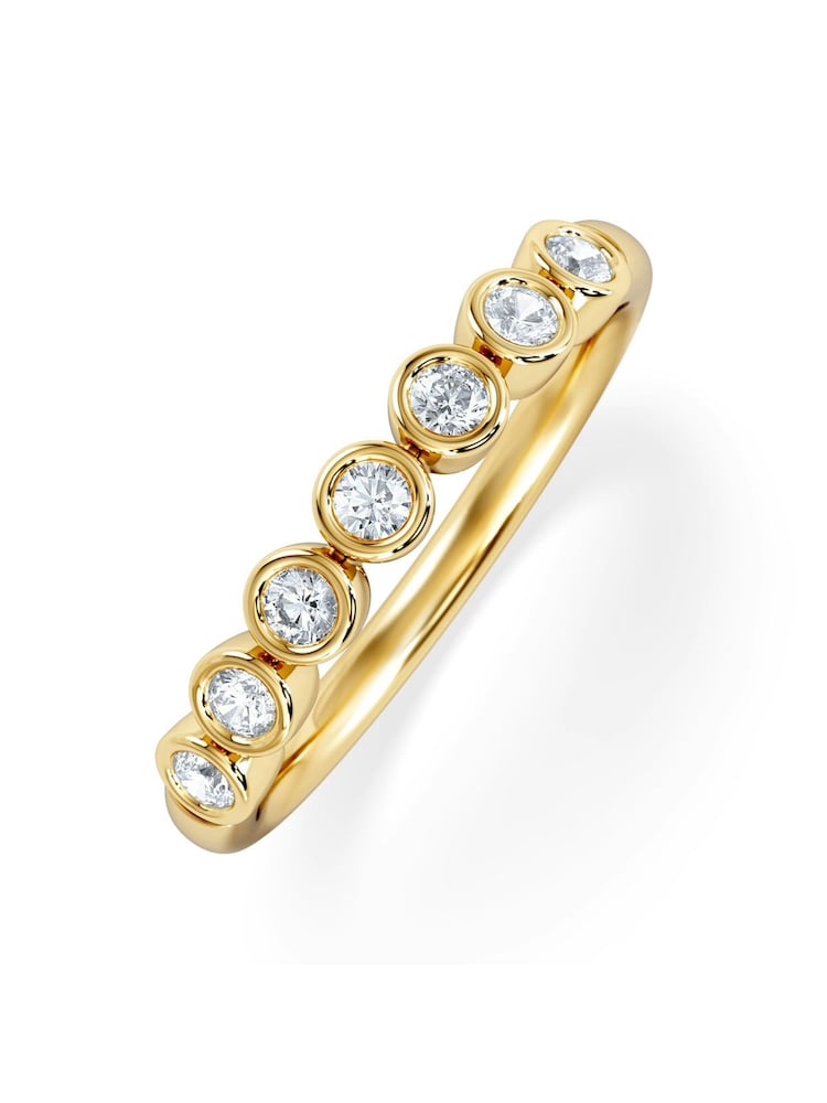The Diamond Store Gold Orbit Half Band 0.30ct F/VS Round Cut Rubover Eternity Ring in 18K Yellow Gold - Image 1 of 6