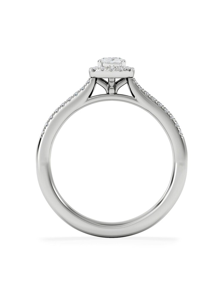 The Diamond Store Silver Lumia Cushion Cut Lab Diamond Halo Ring 0.50ct F/VS in 925 Silver - Image 2 of 6