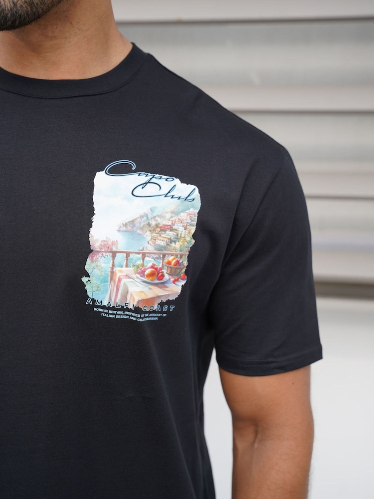 CAPO Black Amalfi T-Shirt - Image 6 of 6