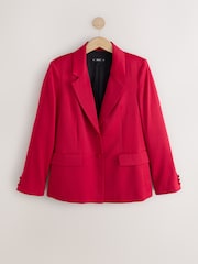 Red Satin Single Breasted Blazer - Image 5 of 7