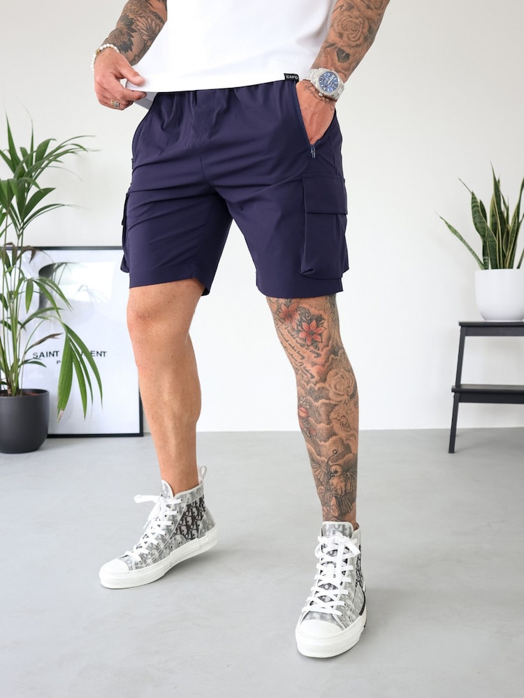 CAPO Blue Lightweight Cargo Shorts - Image 2 of 6