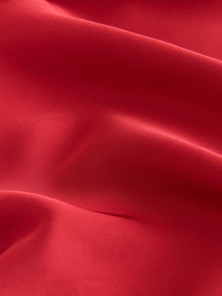 Red Satin Cape Long Sleeve Blouse - Image 7 of 7 Red Satin Cape Long Sleeve Blouse - Image 7 of 7
