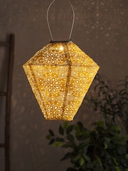 Lights4fun 5 Piece Gold Tyvek Solar Lantern Bundle Set - Image 3 of 6