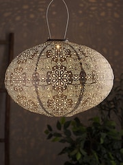 Lights4fun 5 Piece Gold Tyvek Solar Lantern Bundle Set - Image 4 of 6