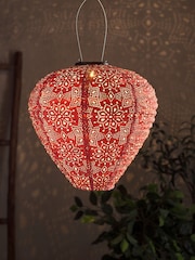 Lights4fun 5 Piece Gold Tyvek Solar Lantern Bundle Set - Image 5 of 6