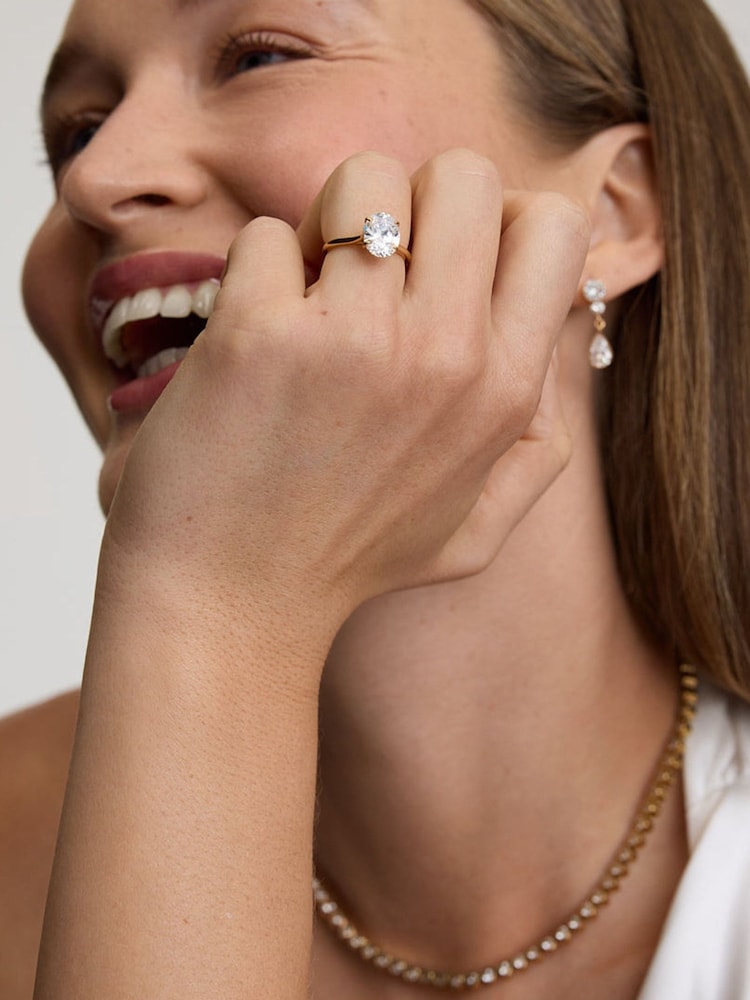 D.Louise Oval Solitaire Travel Ring - Imagen 1 de 1