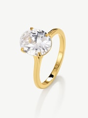 D.Louise Gold Tone Waterproof Oval Solitaire Travel Ring - Image 3 of 4