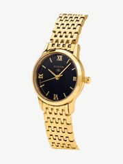 D.Louise Gold Tone Classic Link Round Black Dial Watch - Image 4 of 6