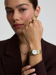 D.Louise Gold Tone Classic Link Round Gold Watch - Image 1 of 2