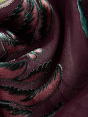 Wine Kew Collection x Next Floral Burnout Long Sleeve Blouse - Image 2 of 3