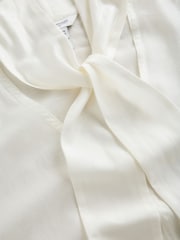 Кремово-бежевий - N. Premium Scarf Detail V-Neck Blouse - Image 2 of 3