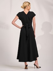 Jolie Moi Black Printed Scuba Dipped Hem Maxi Dress - Image 2 of 6