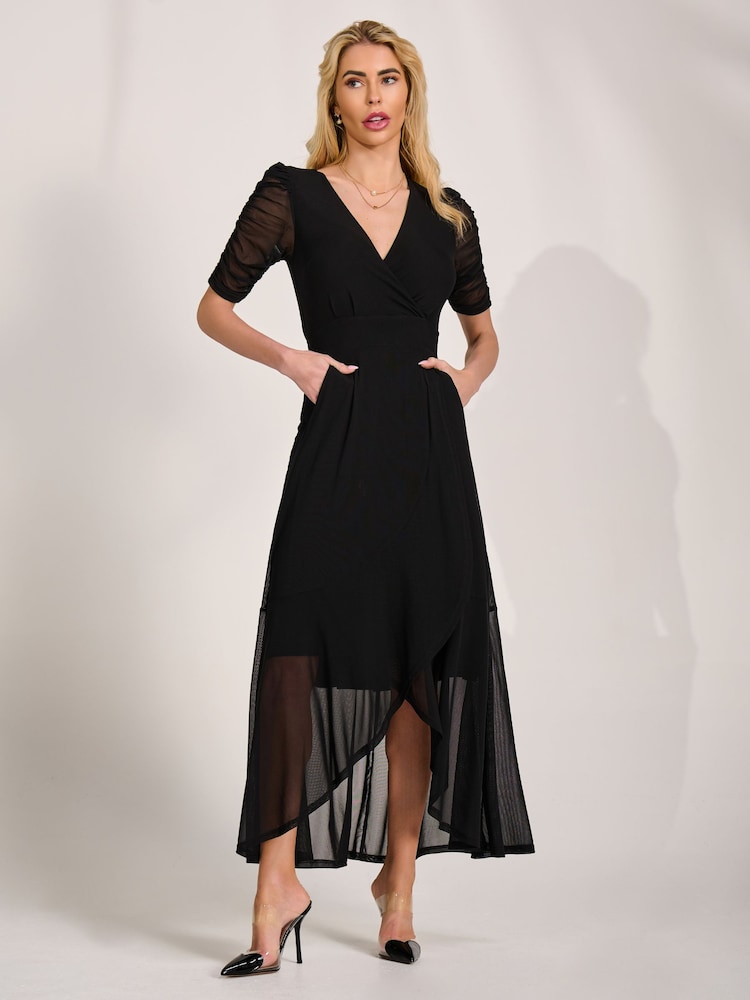 strapless open back dress Berylove Women Black Tie Dress with Slit Off The Shoulder A Line Tea Length  Formal Dress