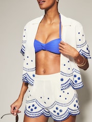 KBX White Broderie Shorts - Image 1 of 5