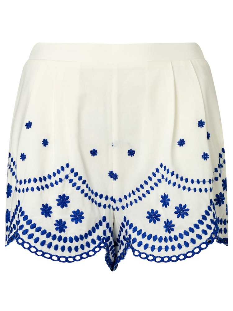 KBX White Broderie Shorts - Image 5 of 5
