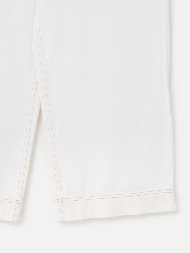 Oliver Bonas Ecru Scalloped Pocket Cropped Wide Leg Jeans - صورة 7 من 7