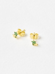 Oliver Bonas Green Estelle CZ Star Cluster Gold Plated Stud Earrings - Image 2 of 3