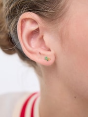 Oliver Bonas Green Estelle CZ Star Cluster Gold Plated Stud Earrings - Image 3 of 3