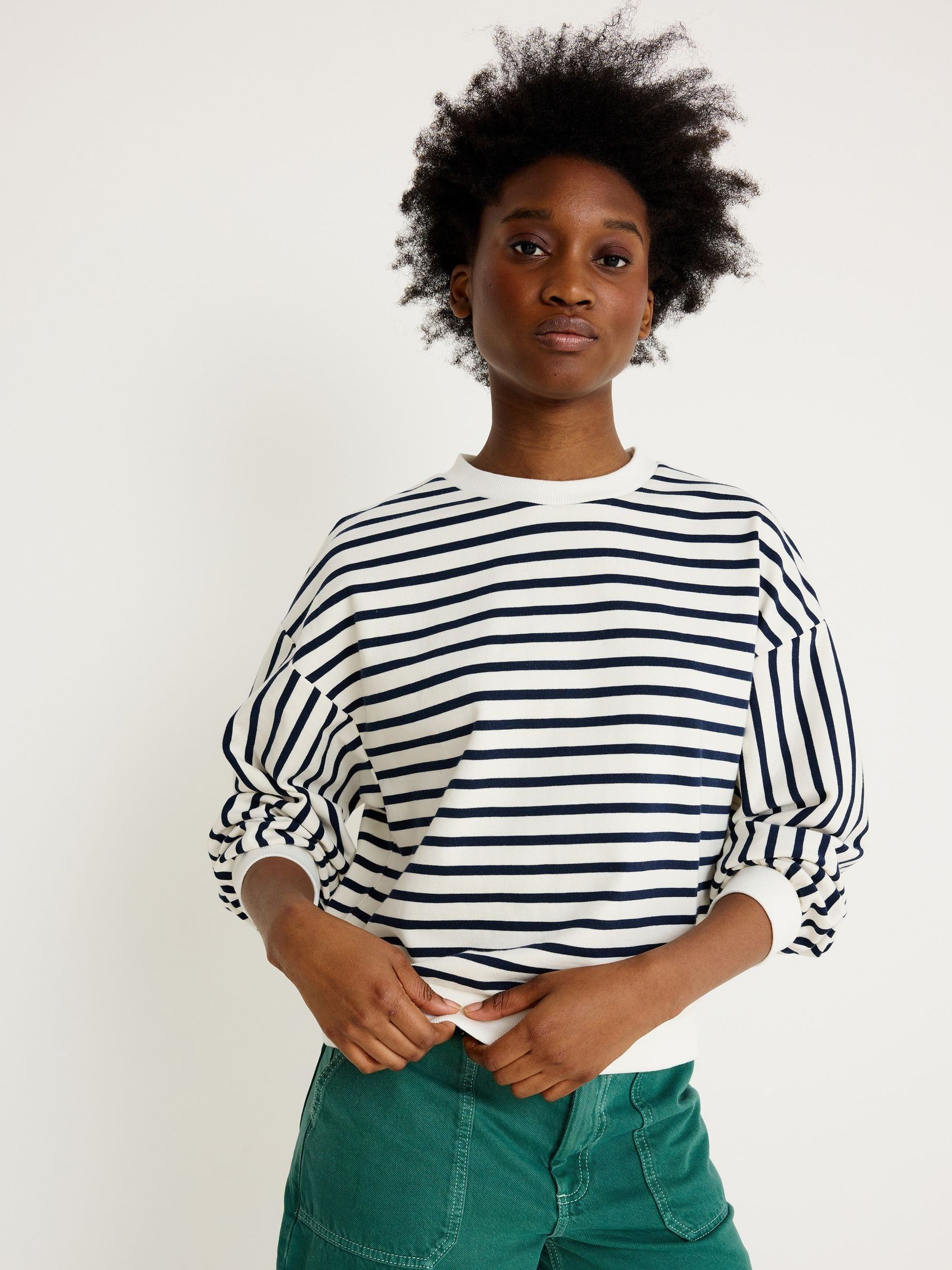 Buy Oliver Bonas Black/White Striped Sweatshirt from the Next UK