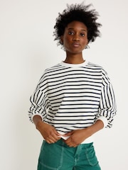 Oliver Bonas Black/White Striped Sweatshirt - Image 1 of 8