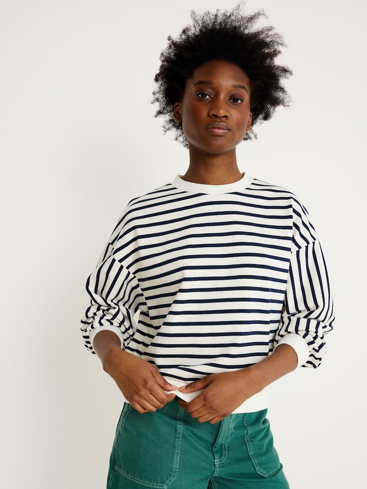 Oliver Bonas Black/White Striped Sweatshirt - Image 1 of 8