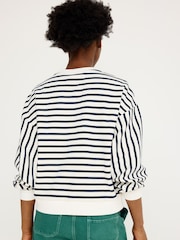 Oliver Bonas Black/White Striped Sweatshirt - Image 2 of 8