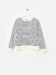 Oliver Bonas Black/White Striped Sweatshirt - Image 3 of 8
