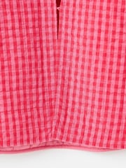 Oliver Bonas Pink Pink Gingham Scalloped Quilted Jacket - Image 8 of 8