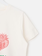 Oliver Bonas White White Strawberry Graphic T-Shirt - Image 5 of 5
