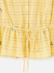 Oliver Bonas Yellow Yellow Floral Check Tie Waist Blouse - Image 7 of 7