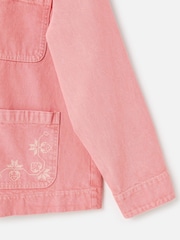 Oliver Bonas Pink Pink Strawberry Cross Stitch Denim Jacket - Image 4 of 8