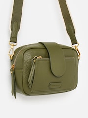Oliver Bonas Green Charlee Khaki Green Crossbody Bag - Image 2 of 7