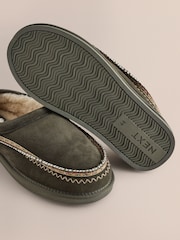 Green Signature Tape Suede Slippers - Image 5 of 5