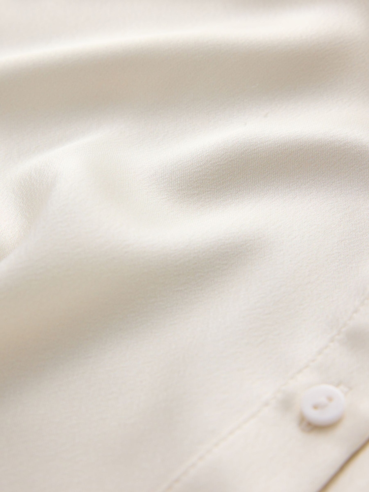 Cream - CERENE Long Sleeve High Neck Satin Blouse - Imaginea 11 din 11