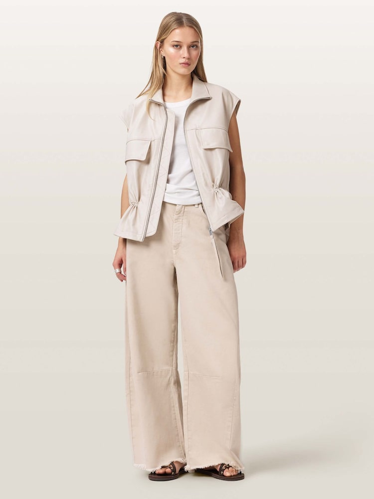 AllSaints Cream Payton Crop Jeans - Image 2 of 7