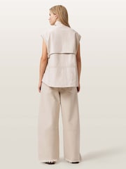 AllSaints Cream Payton Crop Jeans - Image 6 of 7