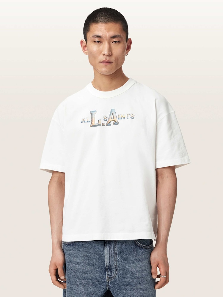 AllSaints White Angelino Short Sleeve Crew Neck T-Shirt - Image 1 of 3