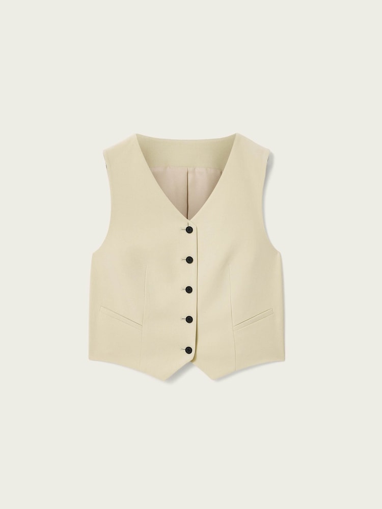 AllSaints Cream Aleida Tri Waistcoat - Image 3 of 3