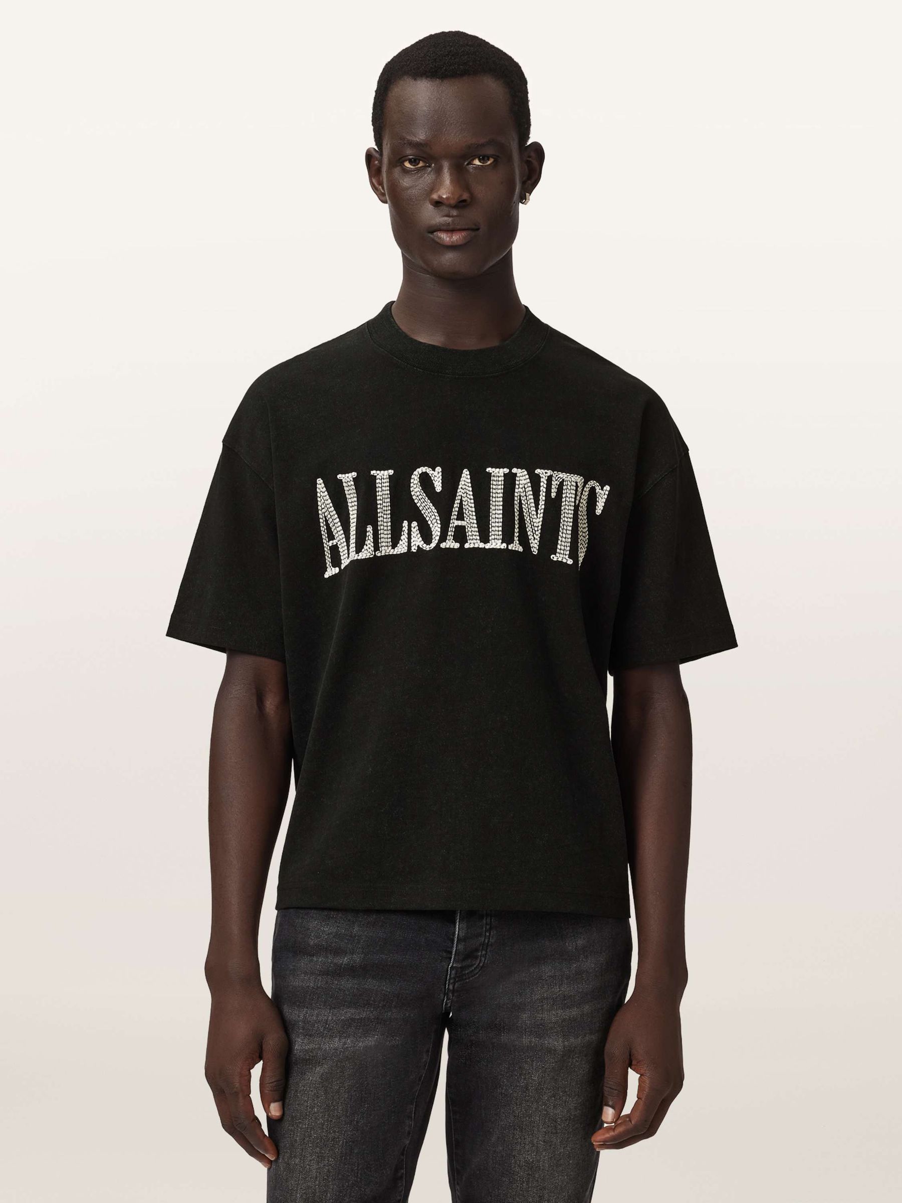 Buy AllSaints Black Dash Short Sleeve Crew Neck T-Shirt from Next USA