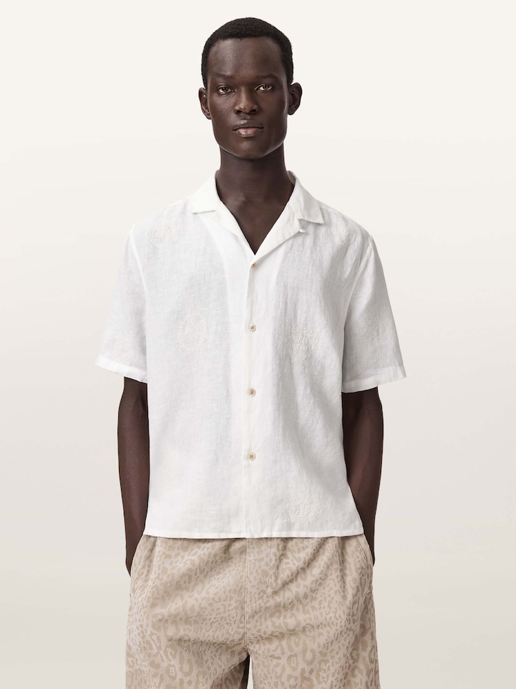 AllSaints White Sepal Short Sleeve Shirt - Image 1 of 8