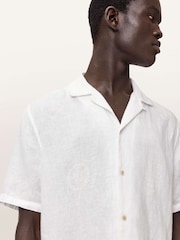 AllSaints White Sepal Short Sleeve Shirt - Image 6 of 8