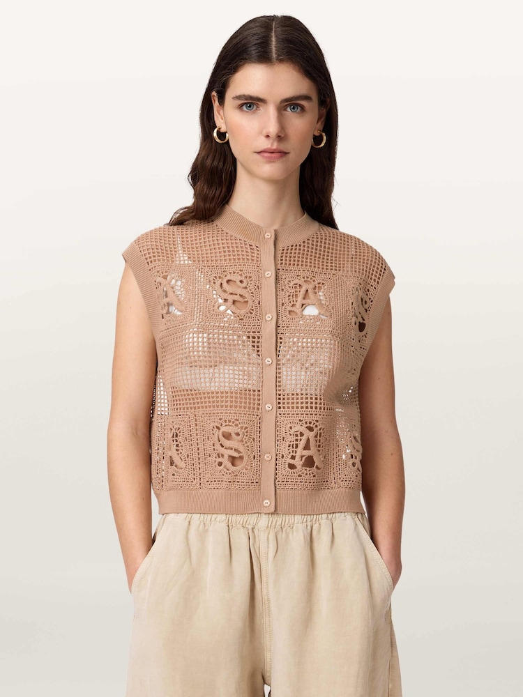 AllSaints Pink Kyra Waistcoat - Image 1 of 6