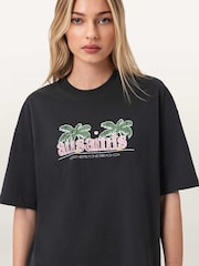 AllSaints Black Troppo Etta T-Shirt - Image 4 of 5