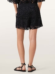 AllSaints Black Amelie Lace Shorts - Image 4 of 7