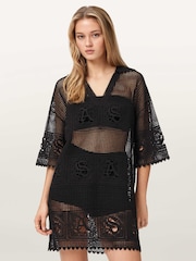 AllSaints Black Kyra Mini Dress - Image 1 of 6