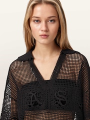 AllSaints Black Kyra Mini Dress - Image 3 of 6