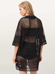 AllSaints Black Kyra Mini Dress - Image 4 of 6