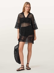 AllSaints Black Kyra Mini Dress - Image 5 of 6